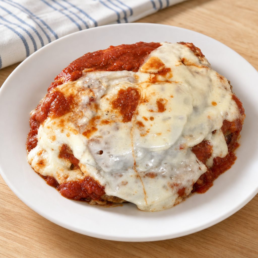 Eggplant Parmigiana Pasta.