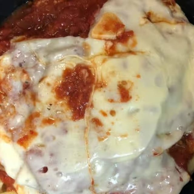 Eggplant Parmigiana Pasta.